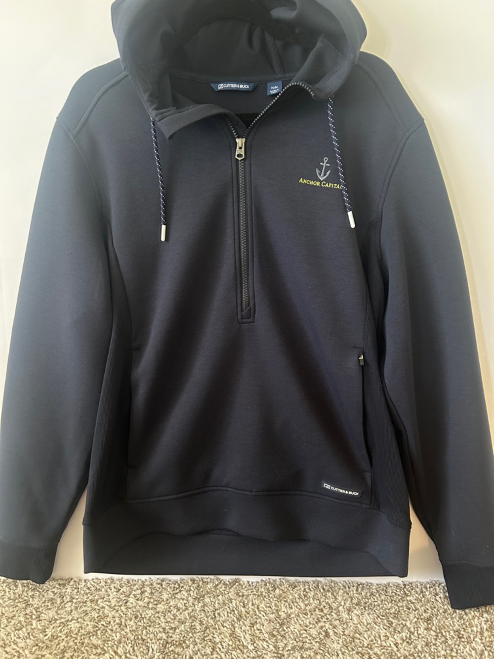 Cutter & Buck Navy Half-Zip Hooded Sweater